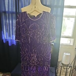 Purple Embroidered Dress